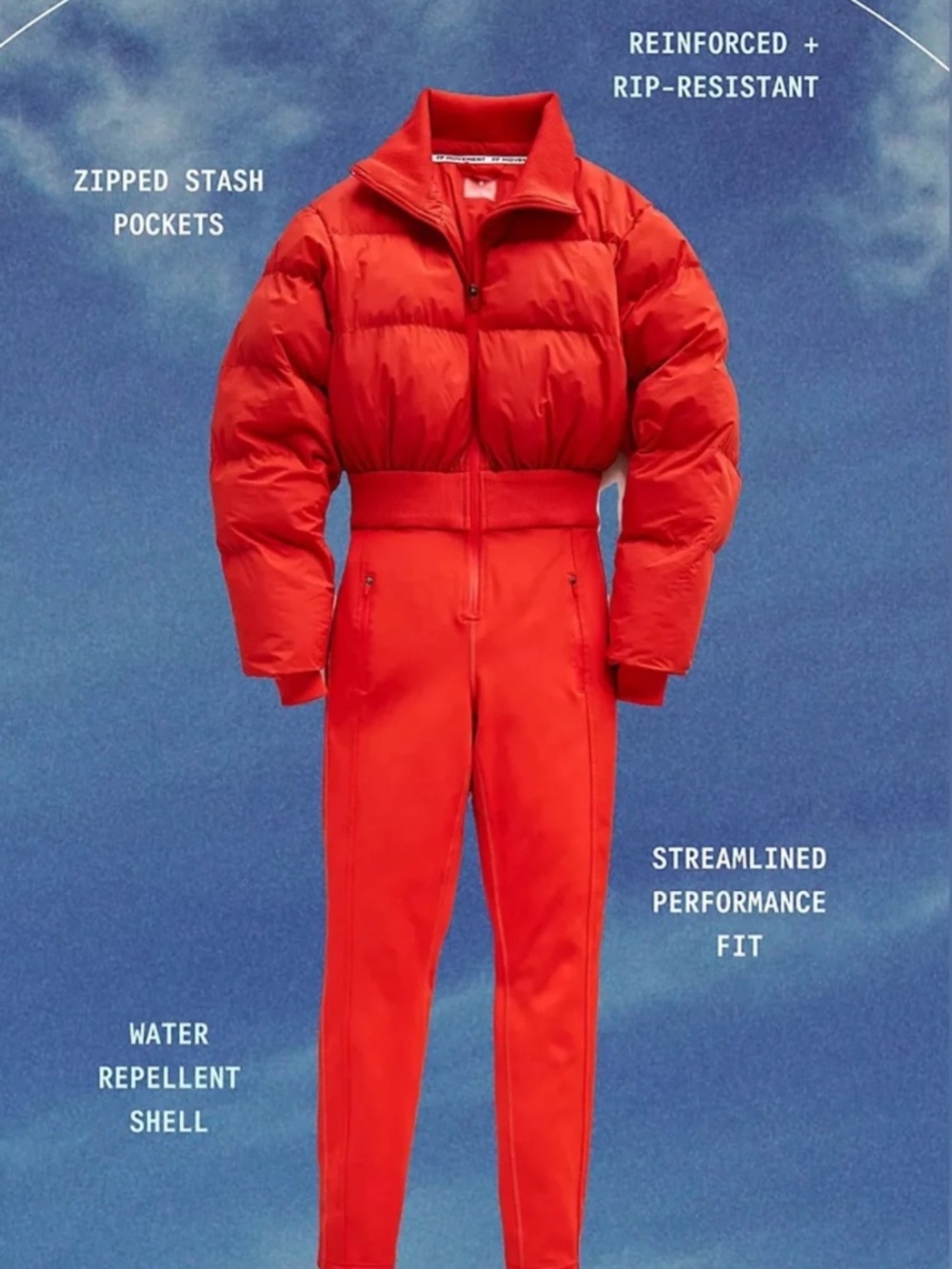 Free People FP Movement Small S downhill Diva ski suit orange - Picture 2 of 11